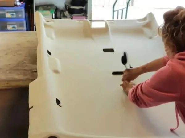 Techo estrellado Roll Royce en proceso en el taller